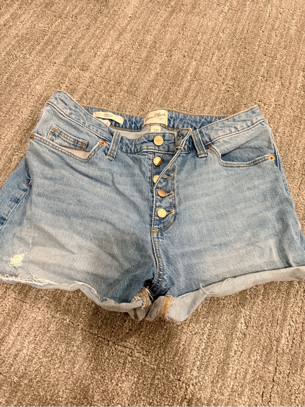 Universal Thread Light Blue Button-Fly Denim Shorts